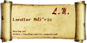Lendler Móric névjegykártya